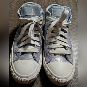 Womens Converse Madison mid sneaker "winter slay" metalic silver sparkle size 8
